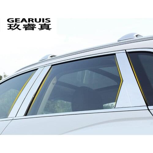 Car Styling Window B-pillars Decorative Trim Covers Stickers stainless steel panel Strip For Audi Q3 2019 Trim auto Accessories
