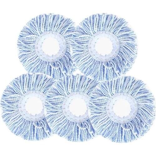 EAS-5 Pieces Of Mop Head Rotating Cotton Pad Replacement Cloth Rotating For Scrubbing Round Squeeze Cloth Cleaning Tool