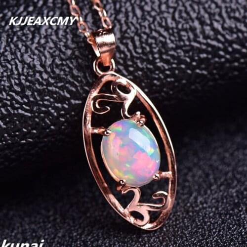 KJJEAXCMY boutique jewelry,Multicolored jewelry 925 silver inlay natural opal pendant female simple wholesale new