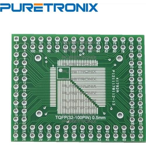 10pcs QFP/FQFP/TQFP32/44/64/80/100 LQFP to DIP PCB Board 0.5/0.8mmConverter Adapter