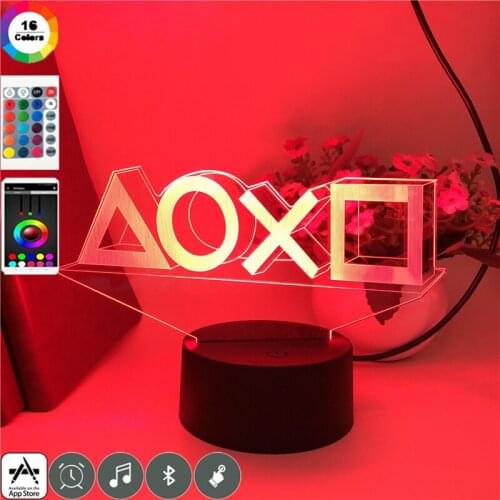 3D LED Neon Light Game Icon Acrylic Night Lamps Touch Sensor Base RGB Color Change For Game Room Bedroom Living Room Decoration
