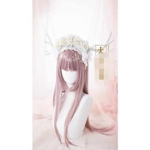 Cosplay lolita accessories antlers hair band lolita rose headwear bride headdress