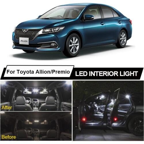 White Canbus Car LED interior Bulbs Dome Map Roof Light Kit For Toyota Allion Premio T24 T26 240 260 T240 T260 2001-2017
