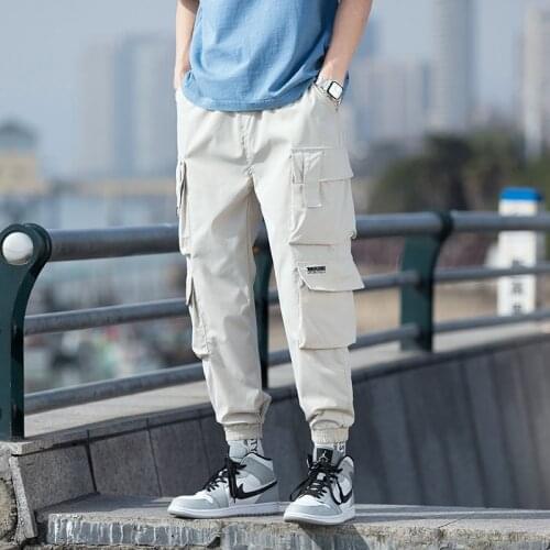 Male Large Size 5XL Oversized Men Cargo Pants Streetwear Black Mens Jogging Sweatpants Casual Elastic Waist Harem Pants