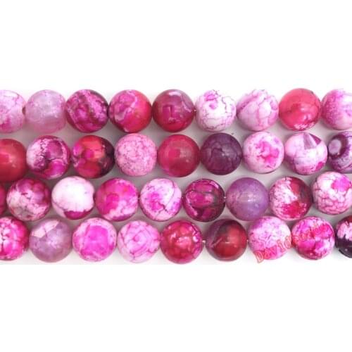 Natural Stone Rose red Fire Dragon Veins Agates Round Loose Beads 4 6 8 10 12MM Pick Size For Jewelry Making