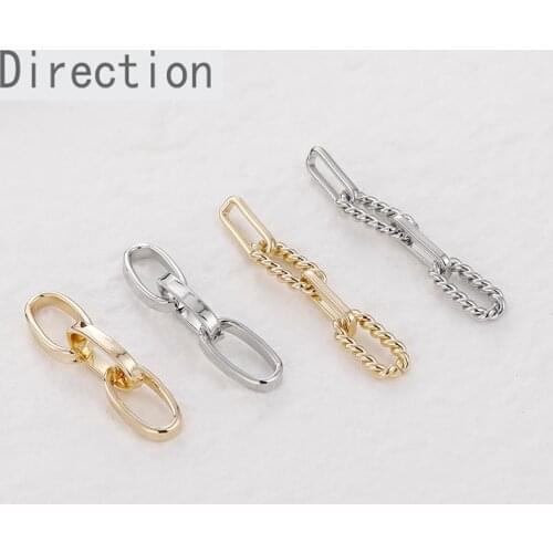 14k Gold Color-preserving Three-link Chain Twisted Twist Four-link Chain Diy Ear Jewelry Bracelet Necklace Accessory Material