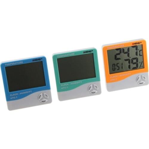 Digital Thermometer Hygrometer Lcd Dual Temperature Alarm Clock Indoor Outdoor