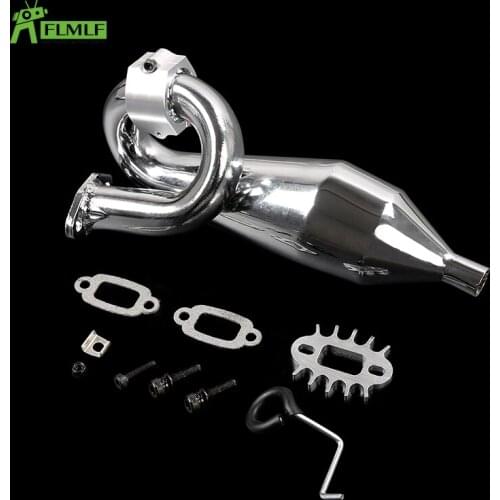Exhaust Tuned Pipe with CNC Metal Clamp Fit for 1/5 HPI ROFUN BAHA ROVAN KM BAJA 5B 5T 5SC Toys Games Parts