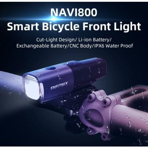 Enfitnix Navi800 Smart Headlights Waterproof Road MTB Bike Bicycle Cycling Handlebar Front Light Usb Rechargeable 800Lumens