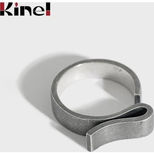 Kinel Silver 925 Jewelry Retro Personality Creative Unisex Open Adjustable Rings for Women Korean Style