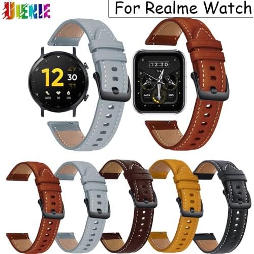 Leather Watch Band Strap for Realme watch S / S pro Watchband 22mm Sport Bracelet For Realme watch 2 /2 pro Smartwatch Wristband