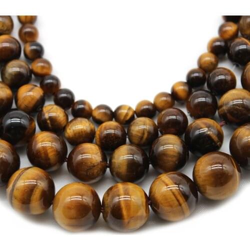 Natural Stone Yellow Tiger Eye Gem Beads Round Loose Spacer Beads 4 6 8 10 12 14mm For Jewelry Making DIY Accessories Bracelet