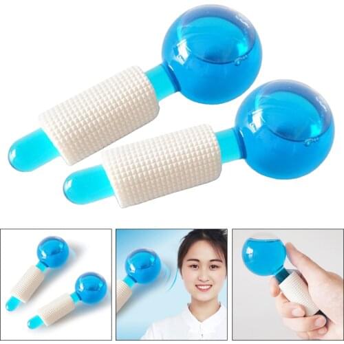 2Pcs Beauty Cold Skin Facial Massager Ice Ball Face Roller Christmas Energy Crystal Ball Facial Cooling Ice Globes