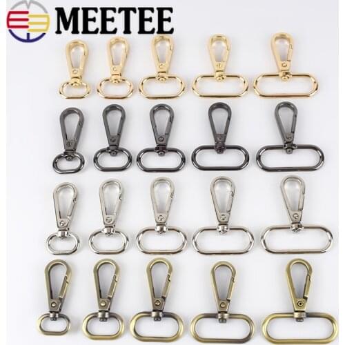 Meetee 5pcs 16-50mm Metal Buckles Swivel Lobster Carbiner Bag Handbag Strap Clip Hook Dog Collar KeyChain Clasp DIY Accessories