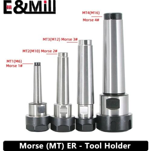 MT1 MT2 MT3 MT4 Rear Pull Morse Thread tool holder ER20 ER25 ER32 MTB ER tool holder M6 M10 M12 M16 collet for cnc lathe Milling