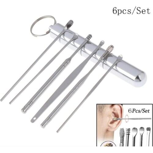 6 Pcs Ear Pick Earwax Removal Kit Ear Cleansing Tool Set, Ear Curette Ear Wax Remover Tool with Portable Storage Box