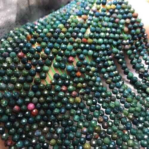 Natural crystal green opal faceted loose beads 3-4.5mm semi-finished small code beads jewelry making necklace DIY bracelet 39cm