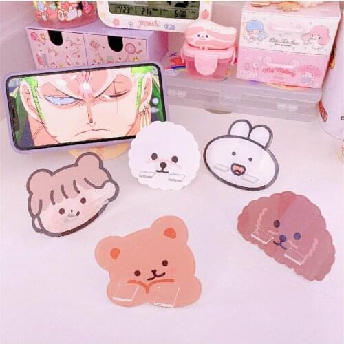 New creative cute rabbit bear lazy mobile phone holder For boy girl cartoon desktop car multifunctional adjustable bracket base