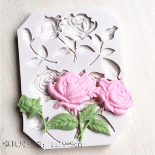 Wholesale/retail,free shipping,p666 rose Soft clay chocolate mould silicone cake decoration mold