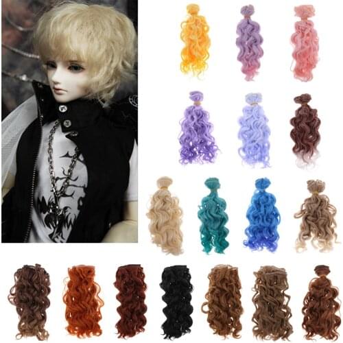 3x18x100cm DIY Curly Hair Wig for 1/3 1/4 1/6 BJD SD Dolls Make Up Pattern 15