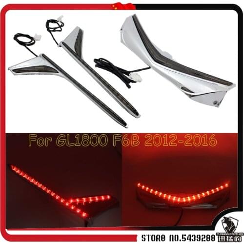 Motorcycle Motor Rear Fender Tip Accent Vertical LED Run Brake Light Strips For Honda Goldwing GL1800 F6B models 2012-2017 2013