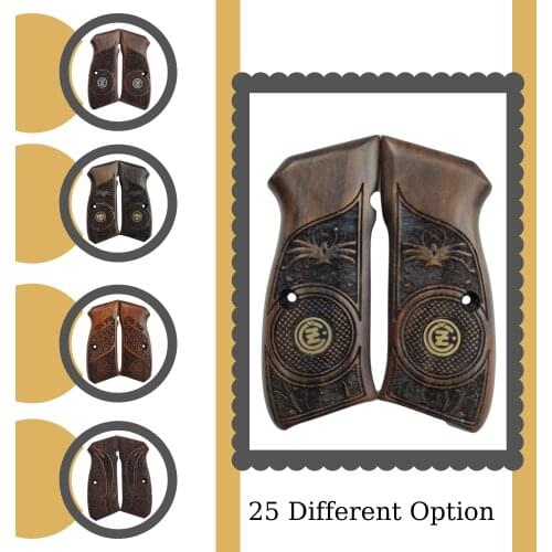 Grip and Case For CZ-75 Custom Laser Cut Wood Inlay Grips Gun Accessories Weapon Case Hunting Gun Hunting Accessories equipment Gun tactical molle pistol brace Glock