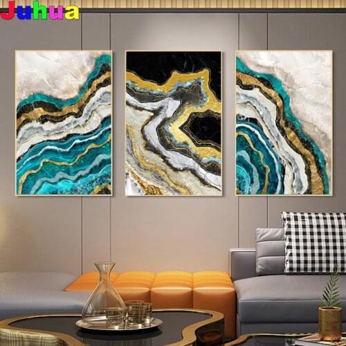 Modern Nordic Simplicity Lines diy Diamond Painting full drill abstract Golden Green diamond embroidey mosaic art home decor