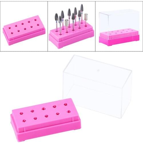7/10 Holes Nail Drill Bit Box Holder Sanding Head Display Stand Storage Rack 7/10 Holes Design Display Stand Easy to Use