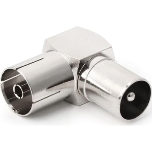 90Degree TV Aerial Cable Adapter RF Coaxial F Female to TV Male Plug to Female Socket