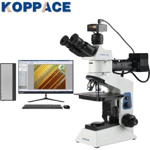 KOPPACE 50X-500X Trinocular Metallurgical Microscope 12 Million Pixels USB2.0 Camera Provide Image Measurement Software
