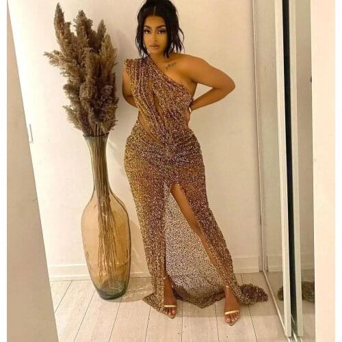 UETEEY Womens One Shoulder Evening Dresses