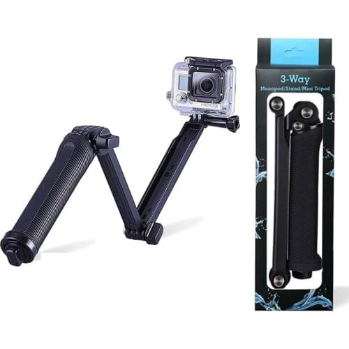 3 Way Waterproof Monopod Selfie Stick For Gopro Hero 8 7 6 5 Black SJ4000 for Xiaomi Yi 4K Sports Camera Tripod Stand Grip