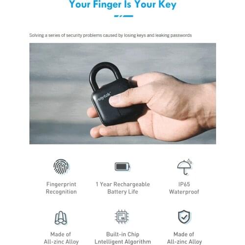 Fingerprint padlock smart Bluetooth electronic lock warehouse door security door lock outdoor padlock luggage lock