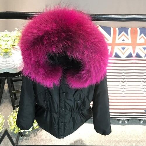 Short Down Jacket Woman Hooded Winter Coat Women Real Fur Collar Parka White Duck Down Coats Jackets Abrigo Mujer KJ459