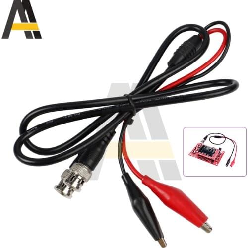 1pcs BNC Male Q9 to Dual Alligator Clip Oscilloscope Test Probe Cable 1M Alligator Clips Cable Test Line