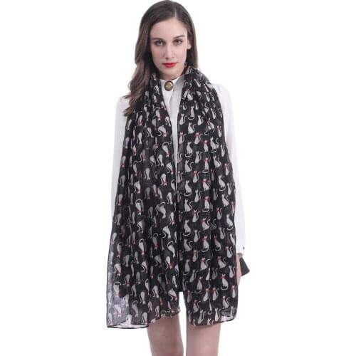 10pcs/lot Cats Printed Scarf Shawl Wrap Soft Lightweight Large Size