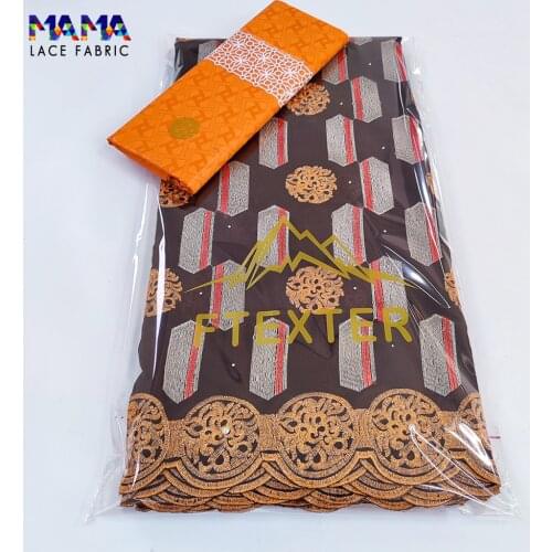 2.5+ 2.5 Yards 2021 African Lace Top Quality Swiss Voile Lace With Bazin Riche Original Brocade Dry Lace For Wedding Fabric