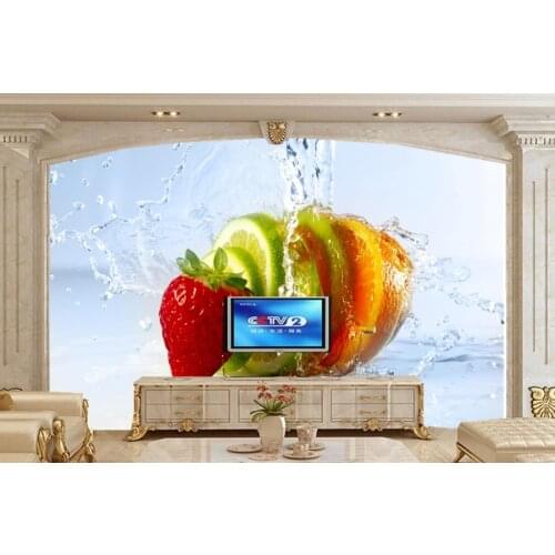 Papel de parede,Water Strawberry Fruit Food wallpapers,restaurant living room tv sofa wall kitchen waterproof wallpaper 3d mural