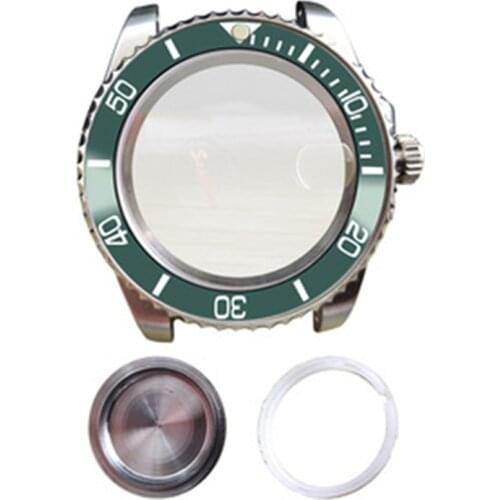 40MM Stainless Steel Watch Case Back Cover for ETA 2836 MIYOTA 8215 821A Mingzhu 2813 3804 2836 Movement Sapphire Glass Bezel