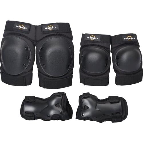 6PCS/Set Knee Pads Protector Kit Knee Pads Elbow Pads Wrist Guards Safety Protection Pads for Skateboard Cycling Riding Skating