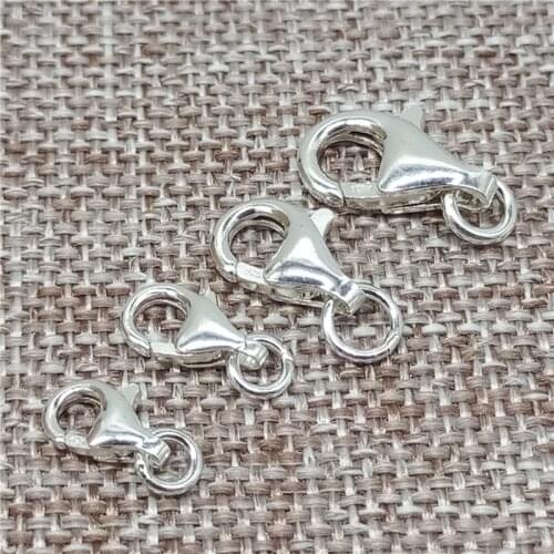 925 Sterling Silver Classic Shiny Lobster Claw Clasps for Bracelet Necklace