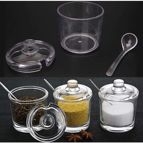 Acrylic Seasoning Can Spice Jar For Salt Sugar Pepper Powder Kitchen Supplies GXMA