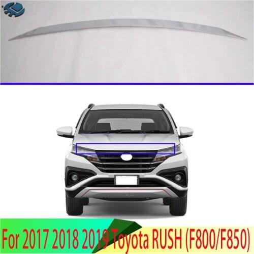For 2017 2018 2019 Toyota RUSH (F800/F850) Car Accessories ABS Chrome Front Hood Bonnet Grill Grille Bumper Lip Mesh Trim Cover