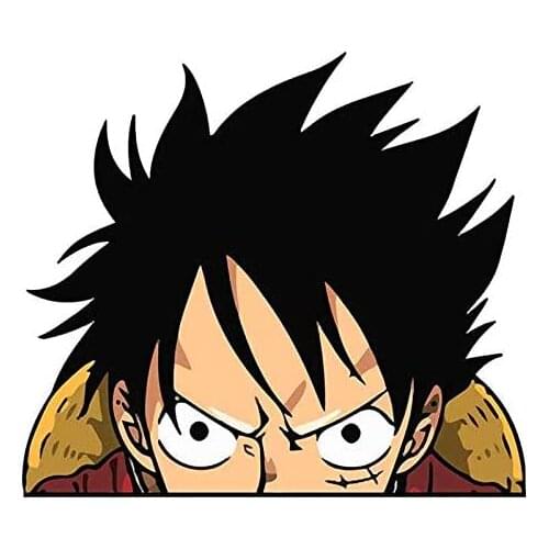 EARLFAMILY for Luffy Peeker Onepiece Car Stickers and Decals Vinyl Bumper Decoration Fashion Suitable for Van RV 15*15cm