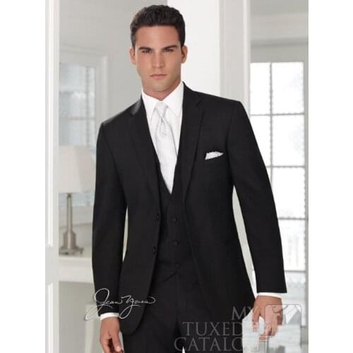 Free shipping Custom suit black High quality men wedding suit Groom wear /mens complete designer tuxedo(coat+pant+vest)