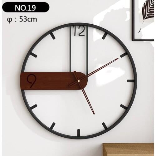 43/53cm Large Round Metal Wall Clock Wrought Hollow Iron Mute Wall Watch Modern Minimalism Wall Clock For Home Living Room Decor