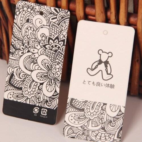 Custom clothing brand hang Tag printed price tags for clothing garment sewing label tags underwear luggage bags