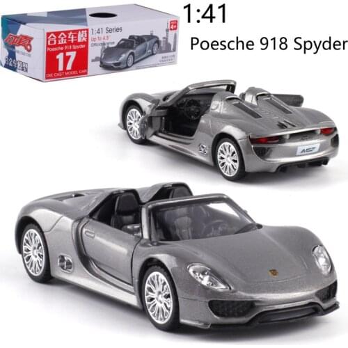 CAIPO 1:41 Porsche918 Alloy pull-back vehicle model Diecast Metal Model Car For Boy Toy Collection Friend Children Gift