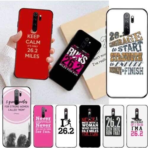 Run a Marathon 26.2 Quotes slim Phone Case for Redmi Note 9 8 8T 8A 7 6 6A Go Pro Max Redmi 9 K20 K30 Pro