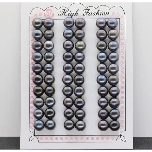 Black Button pearl natural pearl 3mm -- 12mm black color button pearl